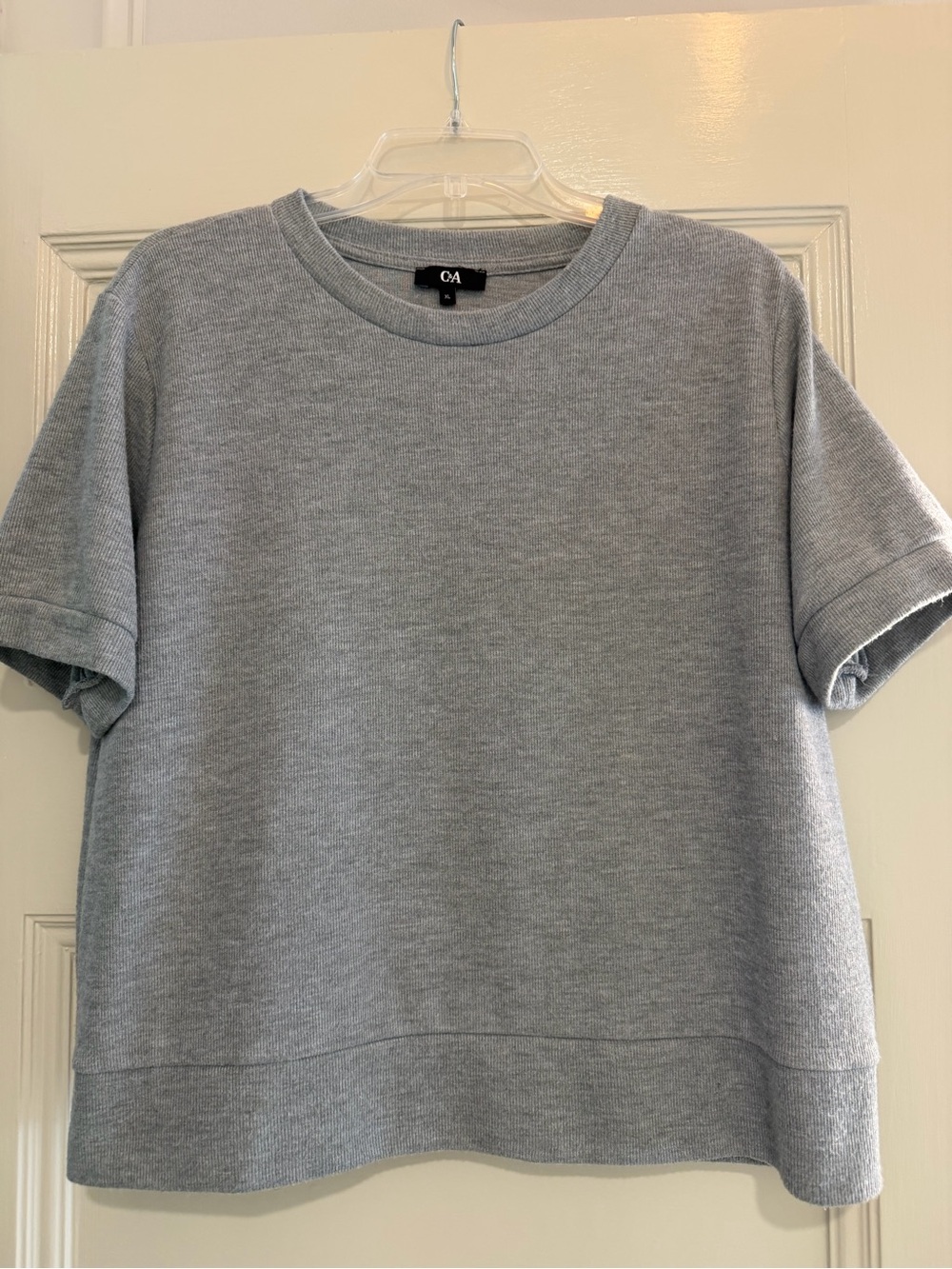 C&A Heather Gray Short Sleeve Sweatshirt - Size XL